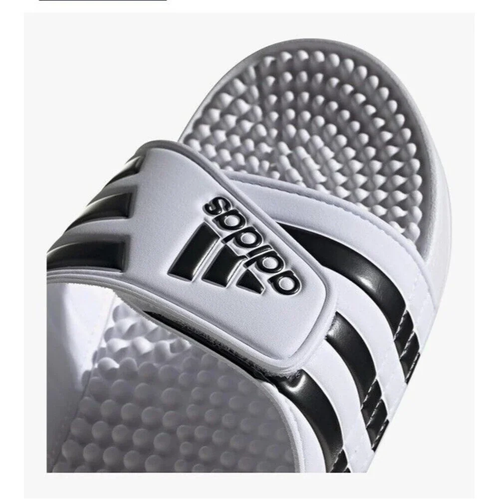 ADIDAS Unisex-Adult Adissage Slides Sandal Size 17 White NEW Beach Pool Shower